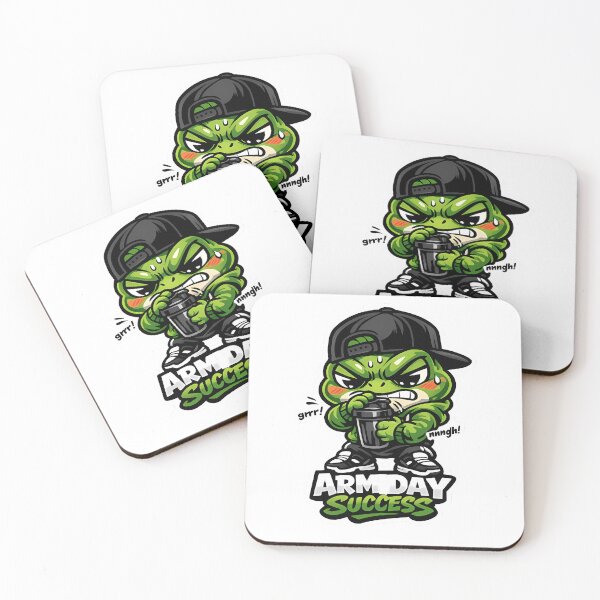 Item preview, Arm Day Success Frog – Funny Gym Shaker Cartoon Mascot Sticker designed and sold by Aesthicer.