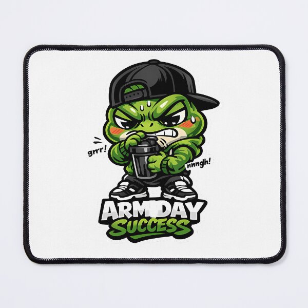 Item preview, Arm Day Success Frog – Funny Gym Shaker Cartoon Mascot Sticker designed and sold by Aesthicer.