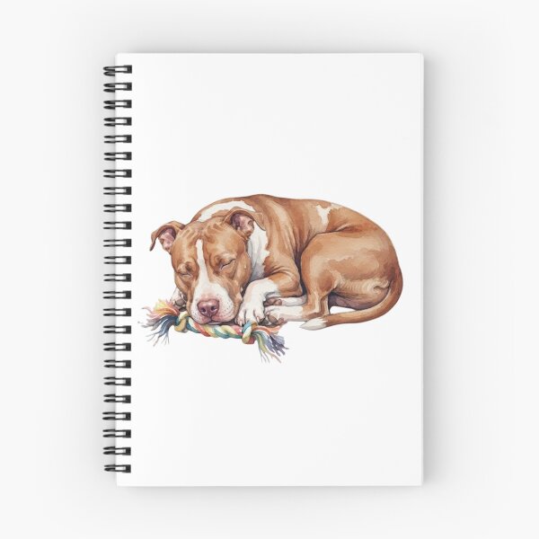 Item preview, Watercolor American Pitbull sleeping designed and sold by TheMagicIcon.