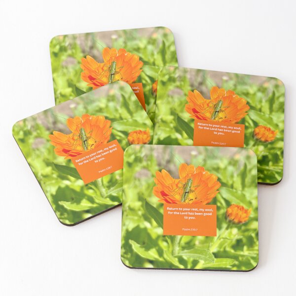 Item preview, Salmo 116 fondo de flores naranjas designed and sold by happytraveller1.