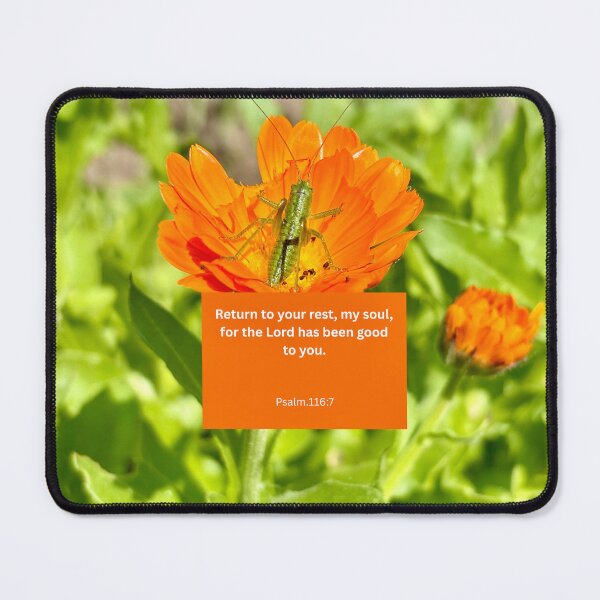 Item preview, Psalm 116 orange flower background designed and sold by happytraveller1.