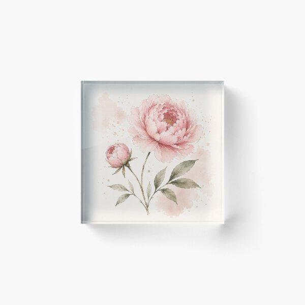 Item preview, Blush Pink Peony Watercolor Botanical Flower designed and sold by TheSlowShore.