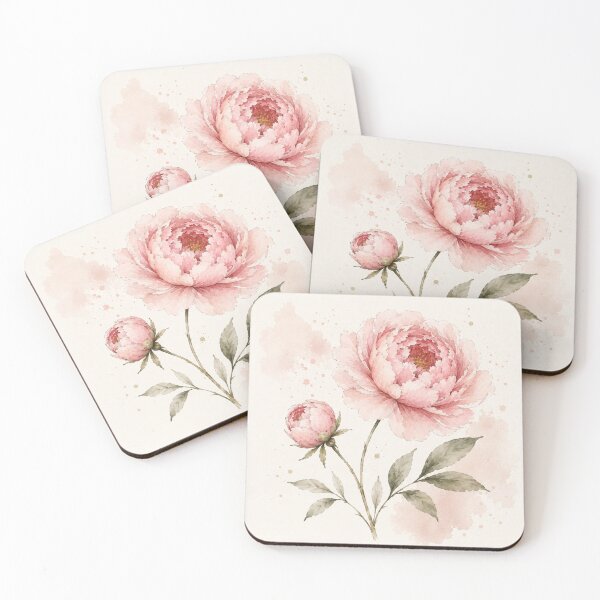 Item preview, Blush Pink Peony Watercolor Botanical Flower designed and sold by TheSlowShore.