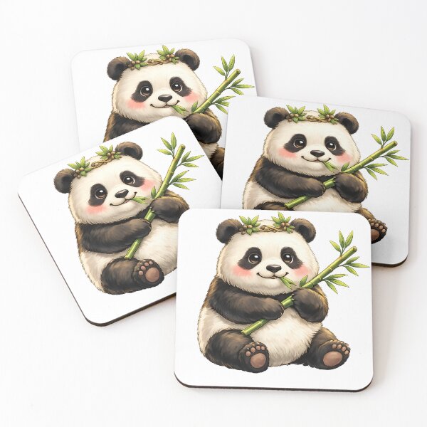 Item preview, Cute Panda with Bamboo and Leaf Crown Art Kawaii Animal Illustration for Graphic Tee Lovers and Panda Tshirt Fans designed and sold by TDZCOLLECTION.