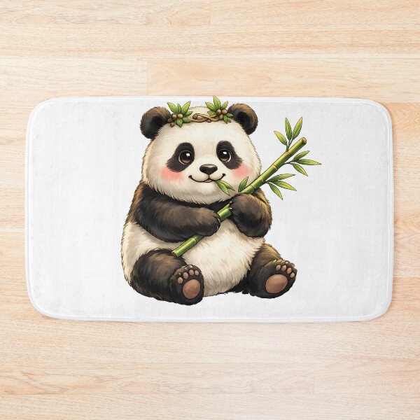 Item preview, Cute Panda with Bamboo and Leaf Crown Art Kawaii Animal Illustration for Graphic Tee Lovers and Panda Tshirt Fans designed and sold by TDZCOLLECTION.