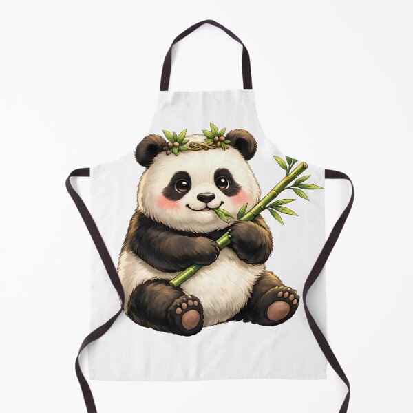 Item preview, Cute Panda with Bamboo and Leaf Crown Art Kawaii Animal Illustration for Graphic Tee Lovers and Panda Tshirt Fans designed and sold by TDZCOLLECTION.