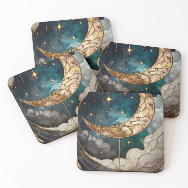 Item preview, Luxury Crescent Moon Phone Case – Art Nouveau Marble Celestial Design designed and sold by Bronze-Starr.