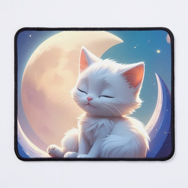 Item preview, Cute White Kitten Sleeping on Crescent Moon Phone Case designed and sold by Bronze-Starr.