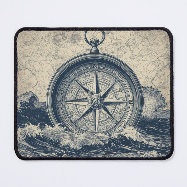 Item preview, Vintage Nautical Compass T-Shirt | Ocean Waves Maritime Retro Graphic | Antique Navigation Rose Sea Adventure Design designed and sold by Vvmd.