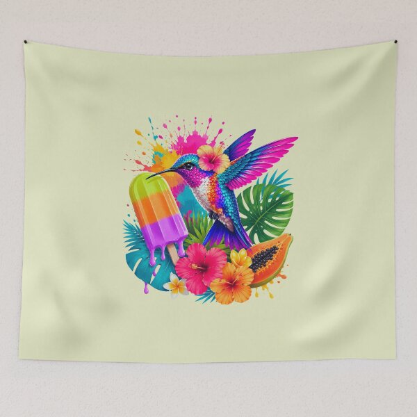 Item preview, Colorful Tropical Hummingbird Melting Popsicle Summer T-Shirt designed and sold by Aimetoi.
