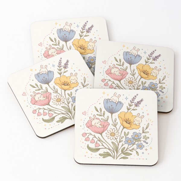 Item preview, Cute Bunnies in Flower Garden designed and sold by 0606PM.