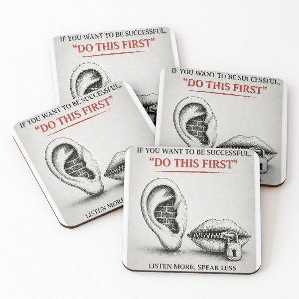 Item preview, Motivational Poster – Listen More Speak Less Success Quote designed and sold by Tentventure.