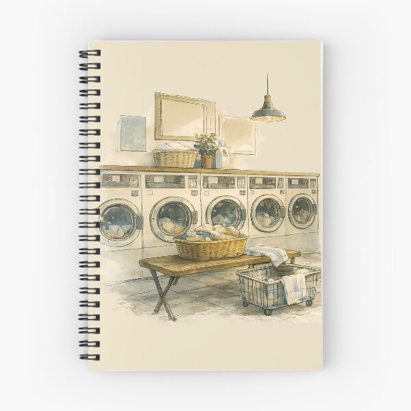 Item preview, Japanese Laundromat Watercolor Wall Art | Vintage Sketchbook Illustration | Cozy Laundry Room Decor designed and sold by Emyku.