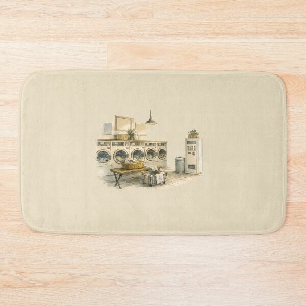 Item preview, Japanese Laundromat Watercolor Wall Art | Vintage Sketchbook Illustration | Cozy Laundry Room Decor designed and sold by Emyku.