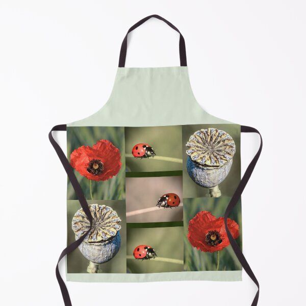Item preview, Cozy Summer Vibes Ladybug and Poppy Botanical Pattern designed and sold by JurateArt-DK.