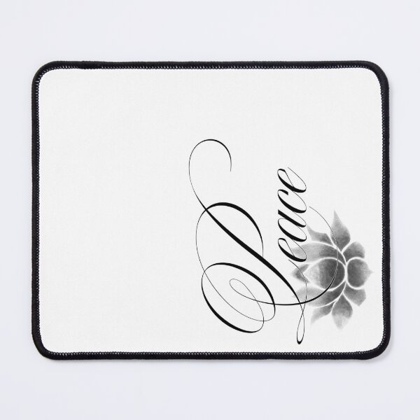Item preview, Elegant Peace Calligraphy with Stippled Lotus Flower designed and sold by morpheusst.