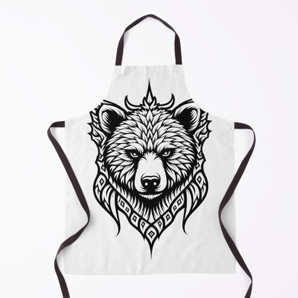 Item preview, Bold Tribal Bear Head Line Art - Geometric Ornamentation designed and sold by Qubivibe.