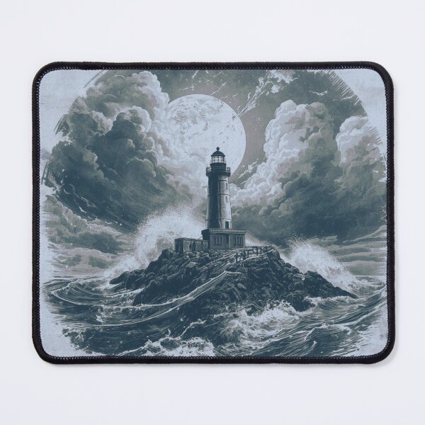 Item preview, Vintage Lighthouse Keeper T-Shirt | Moonlit Storm Lighthouse Retro Nautical Graphic | Coastal Maritime Adventure Design designed and sold by Vvmd.