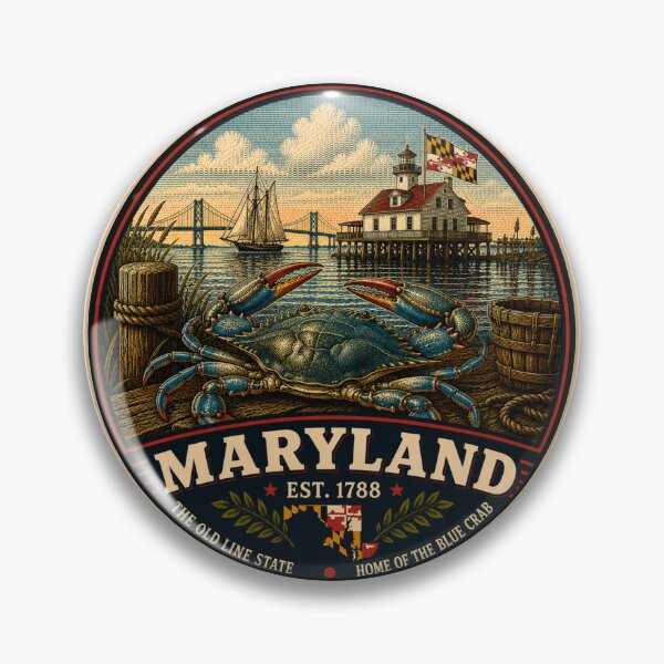 Item preview, Maryland Retro State Badge – Vintage Travel Graphic designed and sold by Mac Sketches.