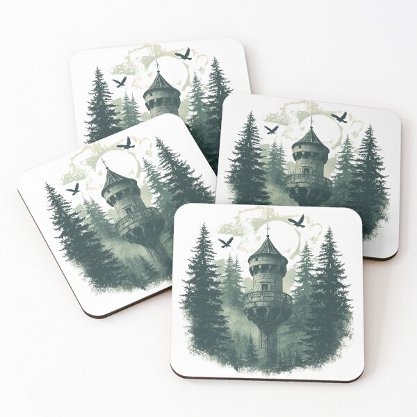 Item preview, Vintage Forest Watchtower T-Shirt | Moonlit Pine Forest Retro Gothic Graphic | Dark Woodland Adventure Design designed and sold by Vvmd.