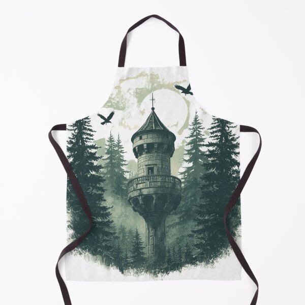 Item preview, Vintage Forest Watchtower T-Shirt | Moonlit Pine Forest Retro Gothic Graphic | Dark Woodland Adventure Design designed and sold by Vvmd.