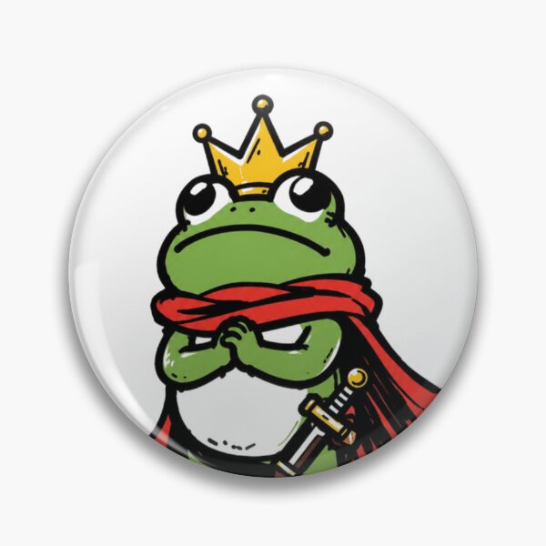 Item preview, King Frog Warrior Cartoon Illustration – Crowned Frog with Sword Funny Graphic T-Shirt Design designed and sold by Peanutspixel.
