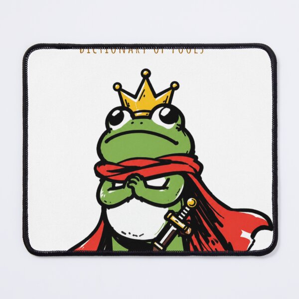 Item preview, King Frog Warrior Cartoon Illustration – Crowned Frog with Sword Funny Graphic T-Shirt Design designed and sold by Peanutspixel.