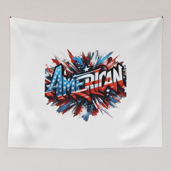 Item preview, American Graffiti Flag Typography – Urban Street Art Design designed and sold by GraffiCity.