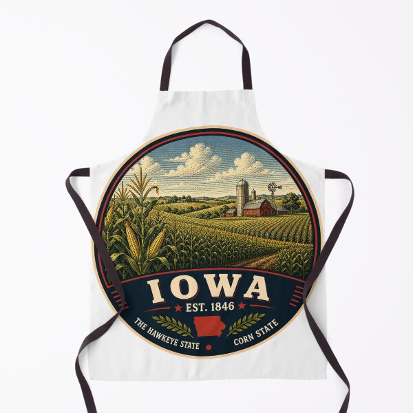 Item preview, Iowa Retro State Badge – Vintage Travel Graphic designed and sold by Mac Sketches.