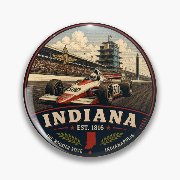 Item preview, Indiana Retro State Badge – Vintage Travel Graphic designed and sold by Mac Sketches.