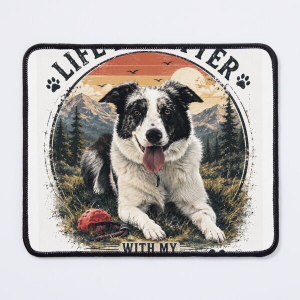Item preview, Border Collie Adventure - Vintage Dog Lover Illustration designed and sold by KOZStudio.