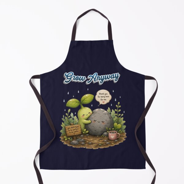 Item preview, Grow Anyway Cute Sprout Hugging Rock Mental Health Art designed and sold by Miheerala.