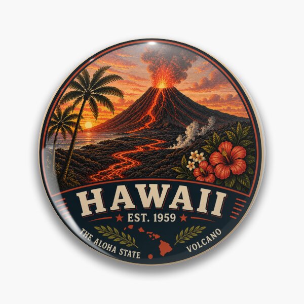 Item preview, Hawaii Retro State Badge – Vintage Travel Graphic designed and sold by Mac Sketches.