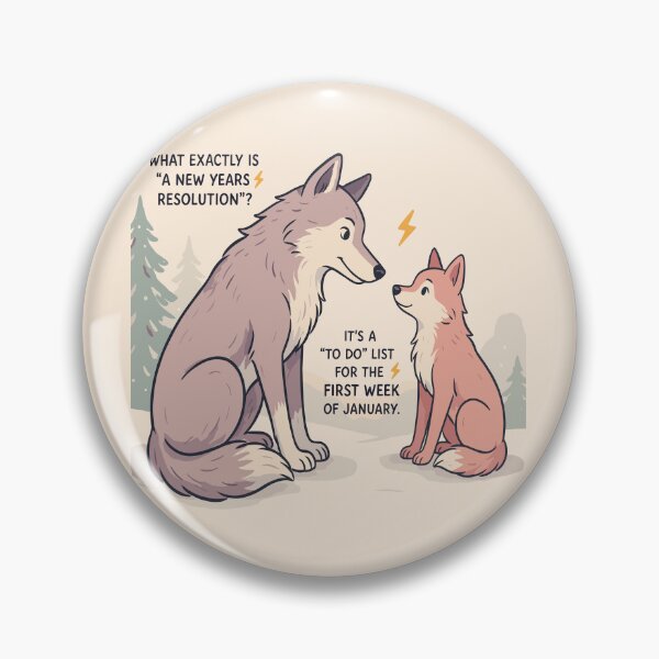 Item preview, Funny New Year's Resolution Meme  | Vintage Wolves Cartoon | Sarcastic New Year Humor Gift designed and sold by just-quotes.