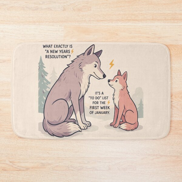 Item preview, Funny New Year's Resolution Meme  | Vintage Wolves Cartoon | Sarcastic New Year Humor Gift designed and sold by just-quotes.
