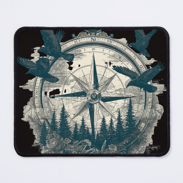 Item preview, Vintage Compass & Raven T-Shirt | Dark Forest Navigation Graphic | Gothic Wilderness Adventure Design designed and sold by Vvmd.
