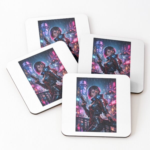 Item preview, .Cyberpunk Rainfall Vigilante — Neon City Sentinel designed and sold by synthesisnft.
