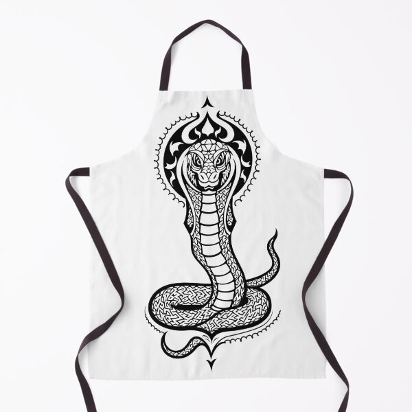 Aperçu de l'œuvre Intense Tribal Cobra Line Art - Flared Hood and Scales créée et vendue par Qubivibe.