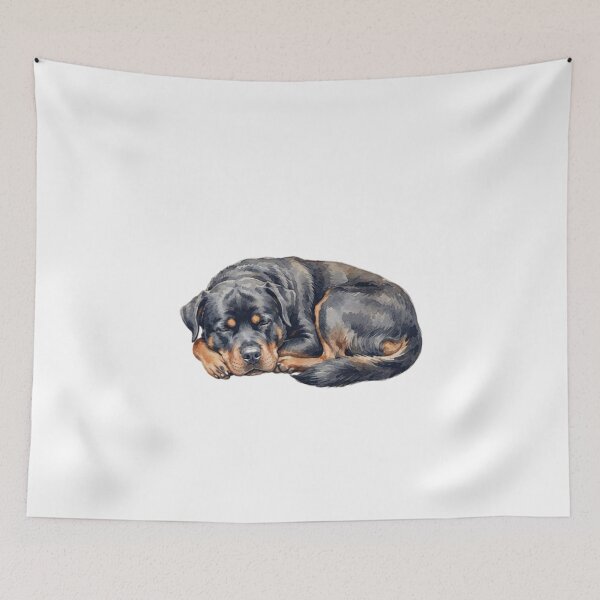 Item preview, Watercolor Rottweiler sleeping designed and sold by TheMagicIcon.