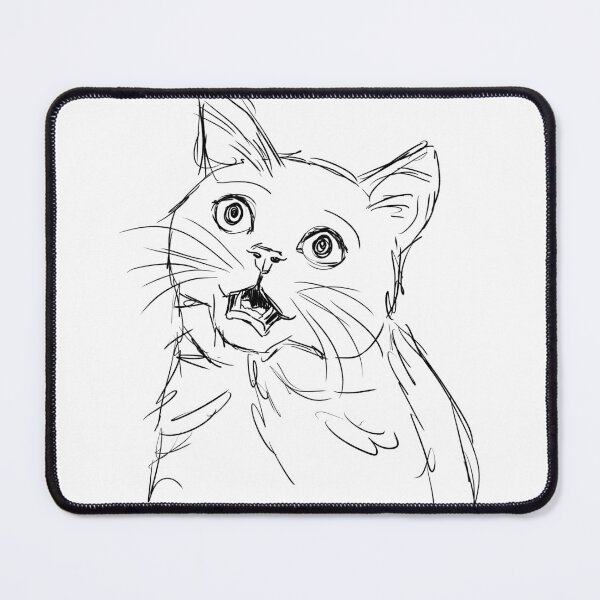 Item preview, Surprised Cat - Raw Minimalist Sketch designed and sold by JustArtSoulUK.
