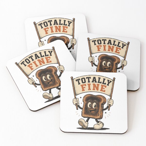 Item preview, Vintage Mascot Burnt Toast Totally Fine Retro Cartoon designed and sold by Neuro Muse Studio.
