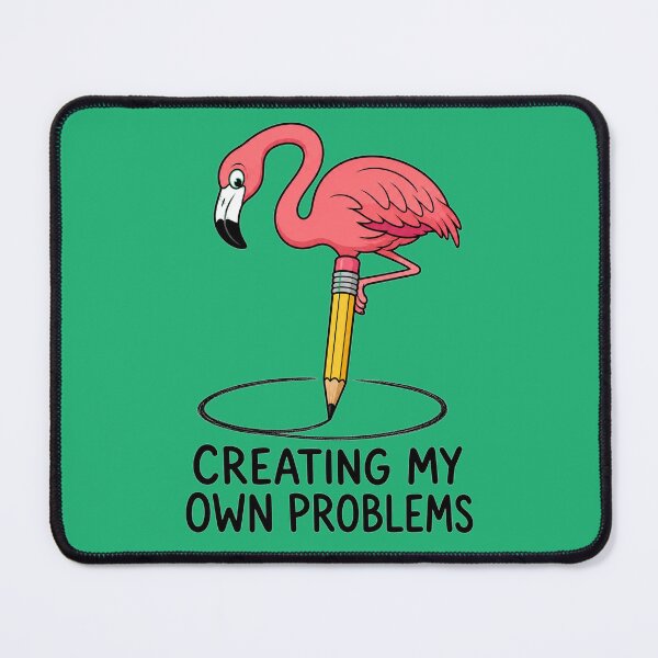 Item preview, Creating My Own Problems Flamingo Funny Retro Cartoon | Pink Flamingo Pencil Design designed and sold by puzzell.