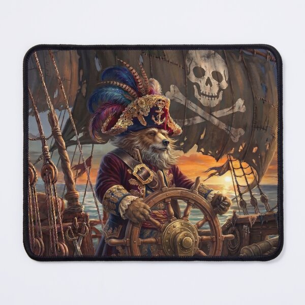 Item preview, Vintage Animal Pirate Captain at Sea designed and sold by Englandbear.
