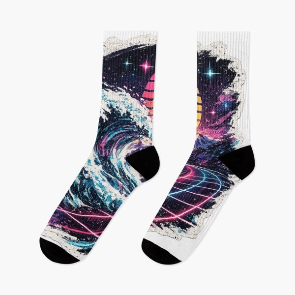Item preview, Synthwave Mountain Wave Landscape - Neon Retro Art designed and sold by irfanshikh.