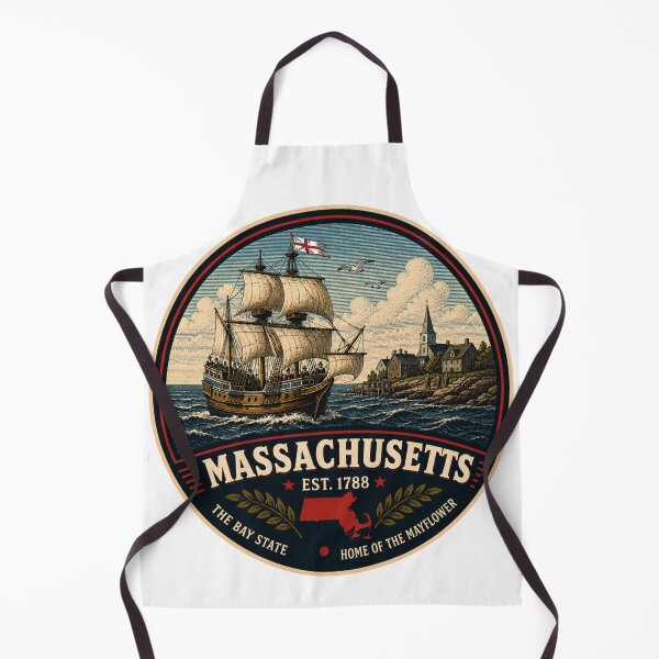 Item preview, Massachusetts Retro State Badge – Vintage Travel Graphic designed and sold by Mac Sketches.