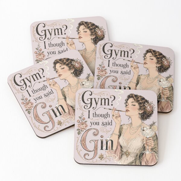 Item preview, Gym I Thought You Said Gin Vintage Victorian Lady Funny Drinking designed and sold by VIVID COLORS CLUB.