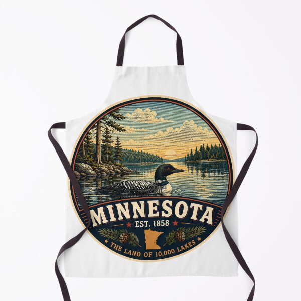 Item preview, Minnesota Retro State Badge – Vintage Travel Graphic designed and sold by Mac Sketches.