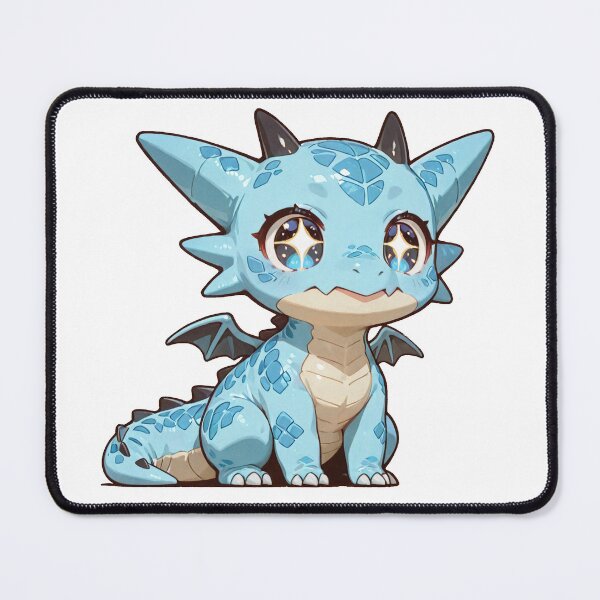 Item preview, Cute Blue Kawaii Baby Dragon designed and sold by RenderedDesires.