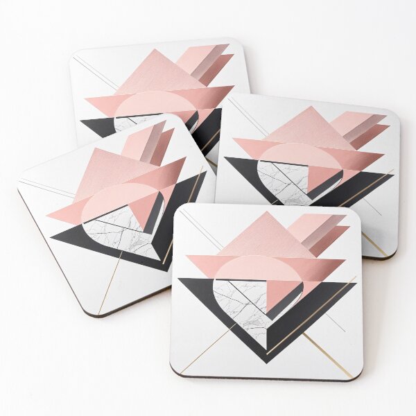 Item preview,  Minimalist Geometric Abstract Blush Pink, Black Marble & Gold Modern Design designed and sold by semenol.
