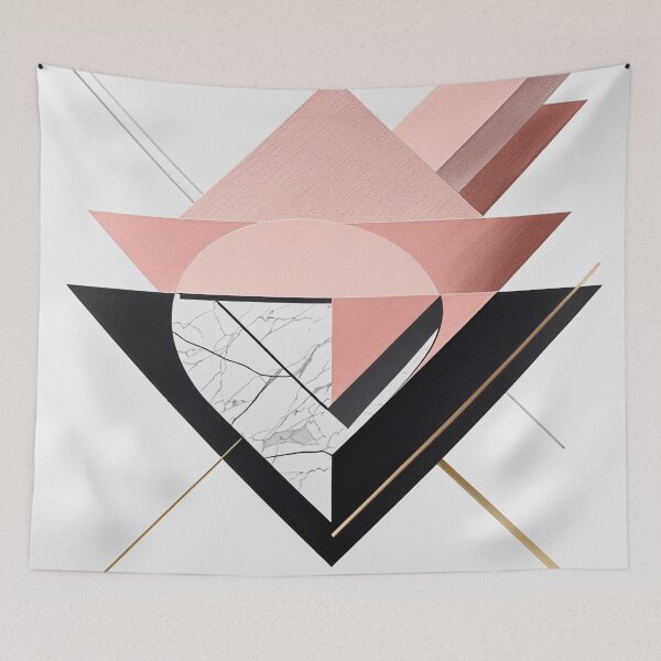 Item preview,  Minimalist Geometric Abstract Blush Pink, Black Marble & Gold Modern Design designed and sold by semenol.